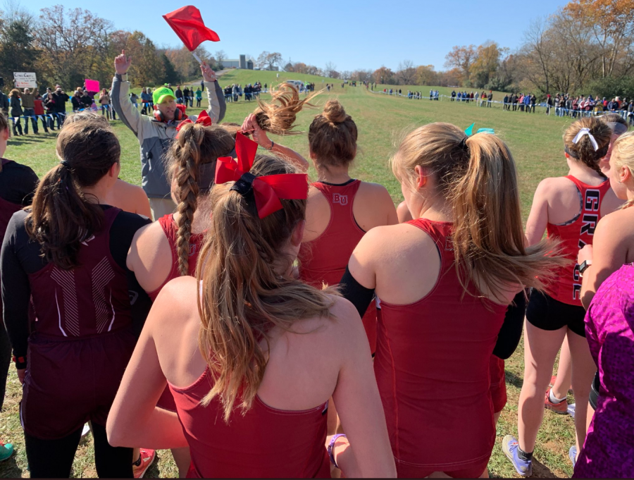 Biolas womens cross country team gets ready at the starting line in the NCCAA national championships on November 10, 2018.