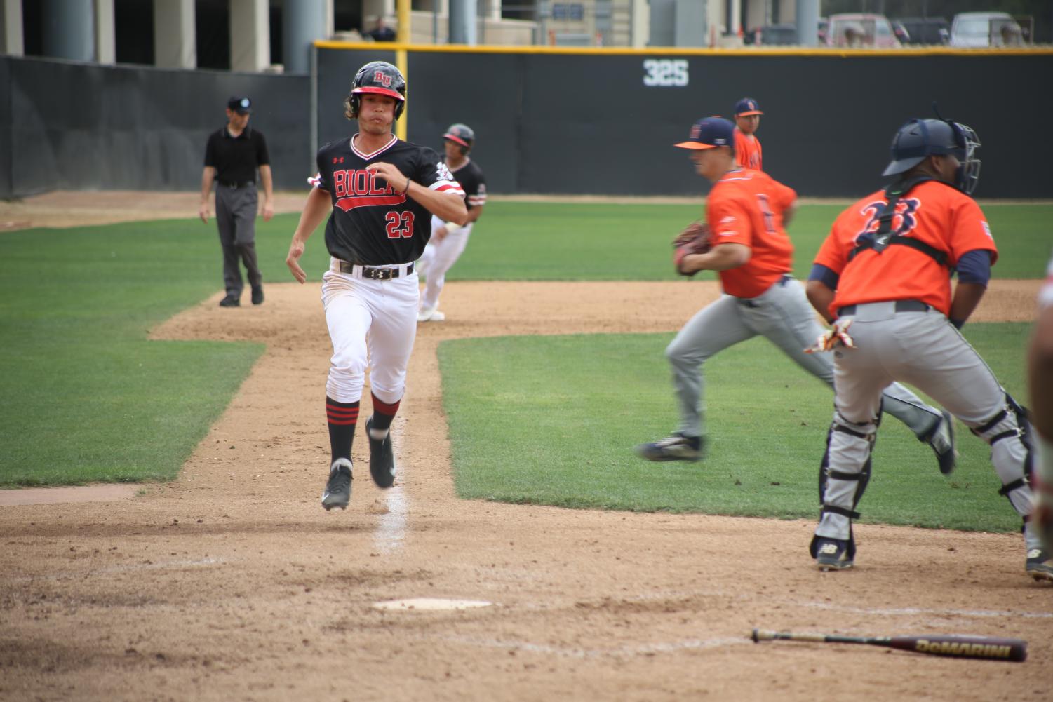 Baseball splits doubleheader