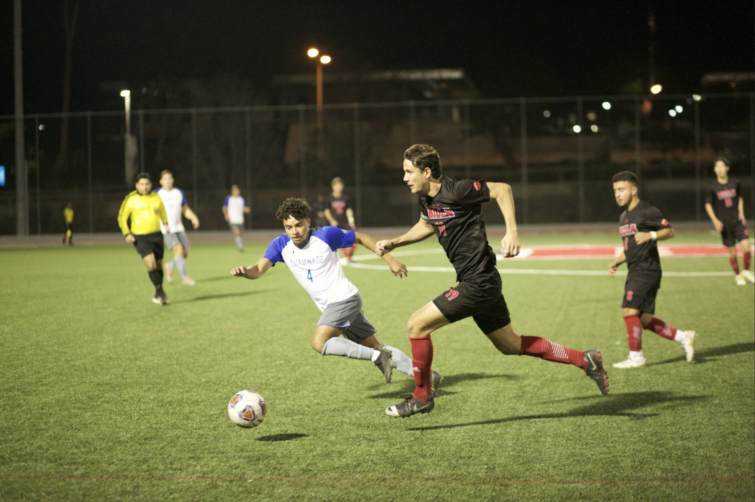 Senior defender Jake Munivez races to the ball against his opponent from Chaminade Hawaii University during their game on October 31, 2019. 