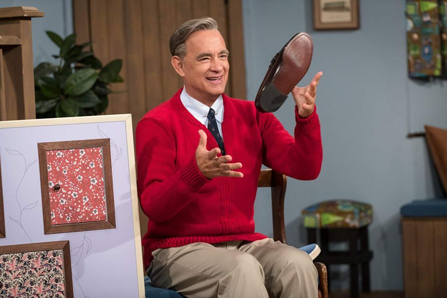 Tom+Hanks+re-enacts+Fred+Rogers+famous+ritual+on+set+of+A+Beautiful+Day+in+the+Neighborhood+and+trades+in+his+dress+shoes+for+comfortable+sneakers.