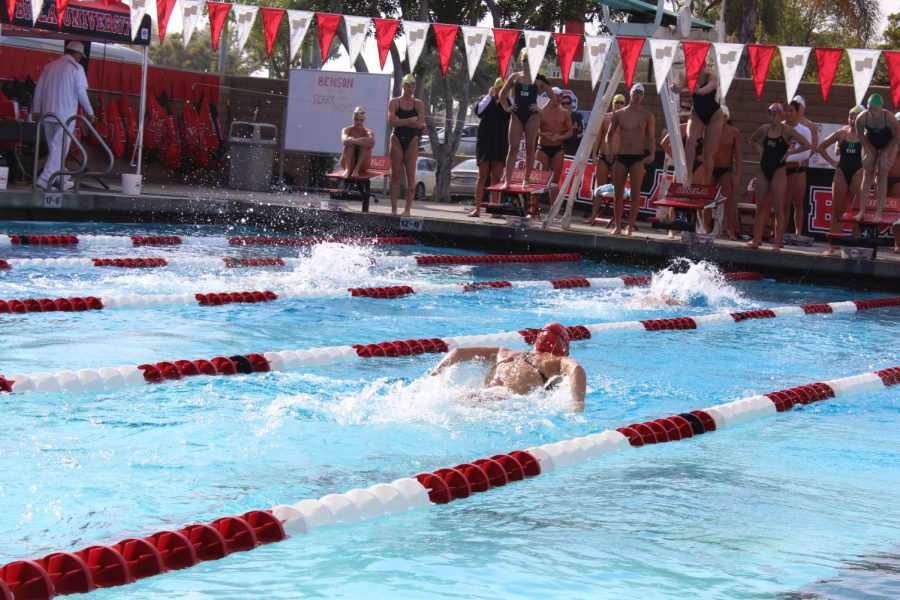 Swim and dive celebrates senior night during meet against Concordia University Irvine