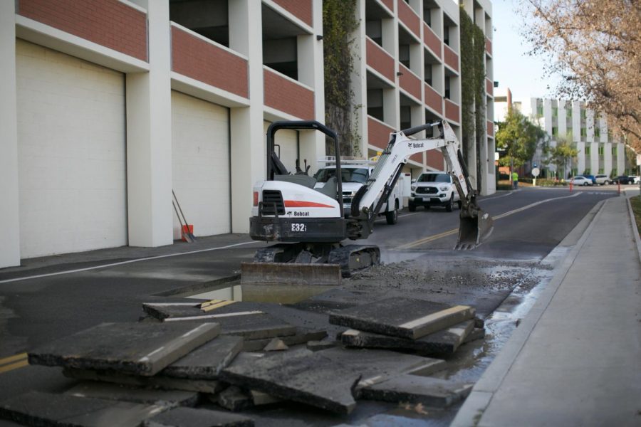 Hot water pipe burst causes water outage