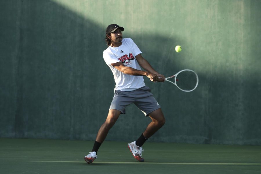 Men’s tennis takes first program win over Hawaii Hilo