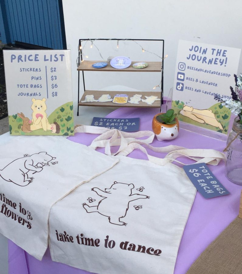 Biola alumna Zaemelys Ramos hosted her pop-up thrift store, Bees and Lavender, at the screening. 