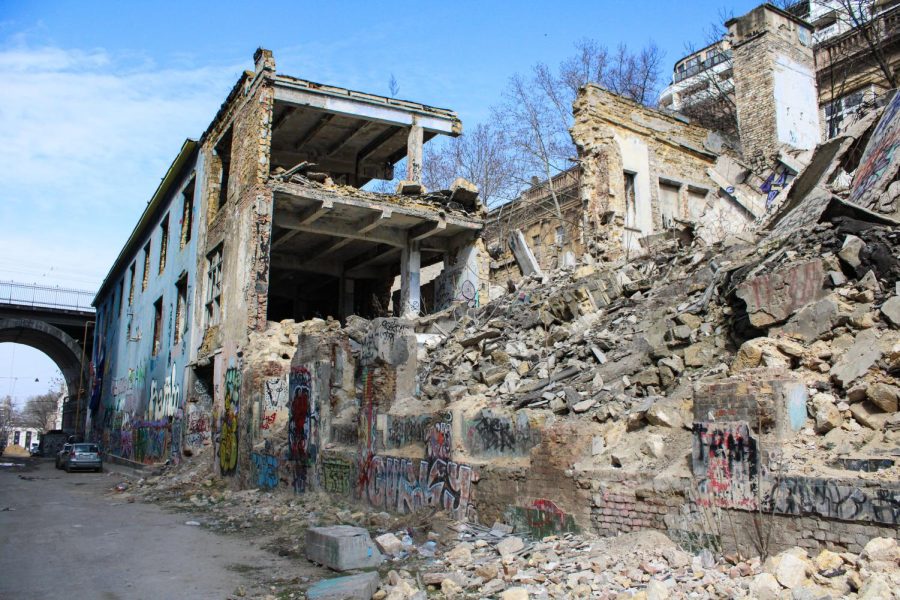 Structures lie in ruins after an earthquake in Mexico demolished buildings and cut electricity. 