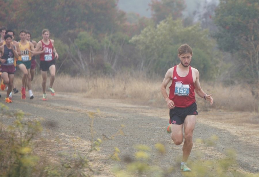 Graduate student Benjamin White leads the pack.