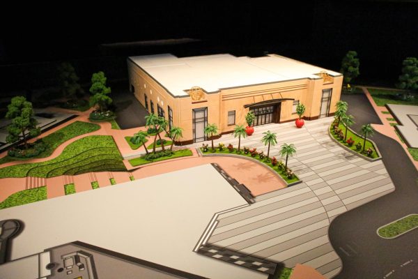 Model of the new Cinema and Media Arts building. 