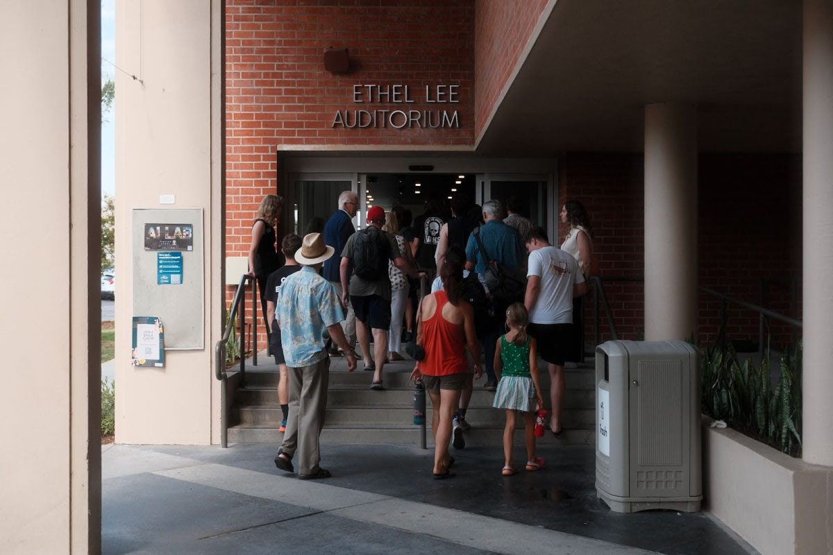 People walk into the newly renovated Ethel Lee Auditorium