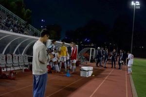 Jonathan Kim pictured left films Biola Men’s soccer team