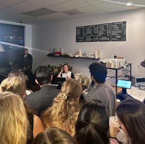 Students gather at Civitas Coffee for Orange County Artists Collective event on Oct. 18th. 
