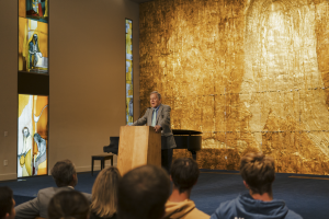 Internationally acclaimed poet Dana Gioia visited Biola on Wednesday, November 13th to give a lecture on “Why Beauty Matters”.
