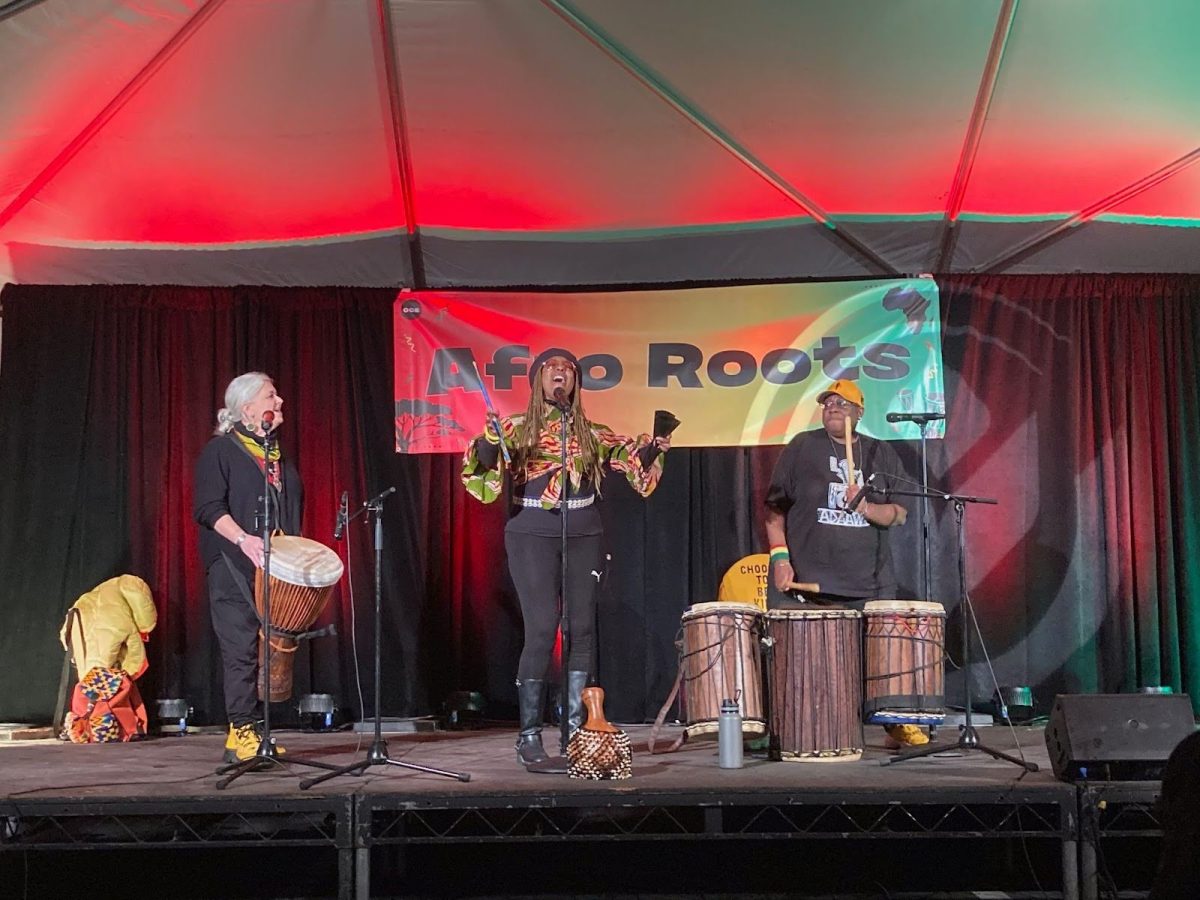 Some of the members of the band Adaawa played music inspired by traditional African music at “Afro Roots” on Feb. 13, 2025. 