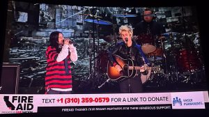 Billie Eilish (left) and Billie Joe Armstrong of Green Day (right) performed at The FireAid Benefit Concert on Jan. 30, 2025. 
