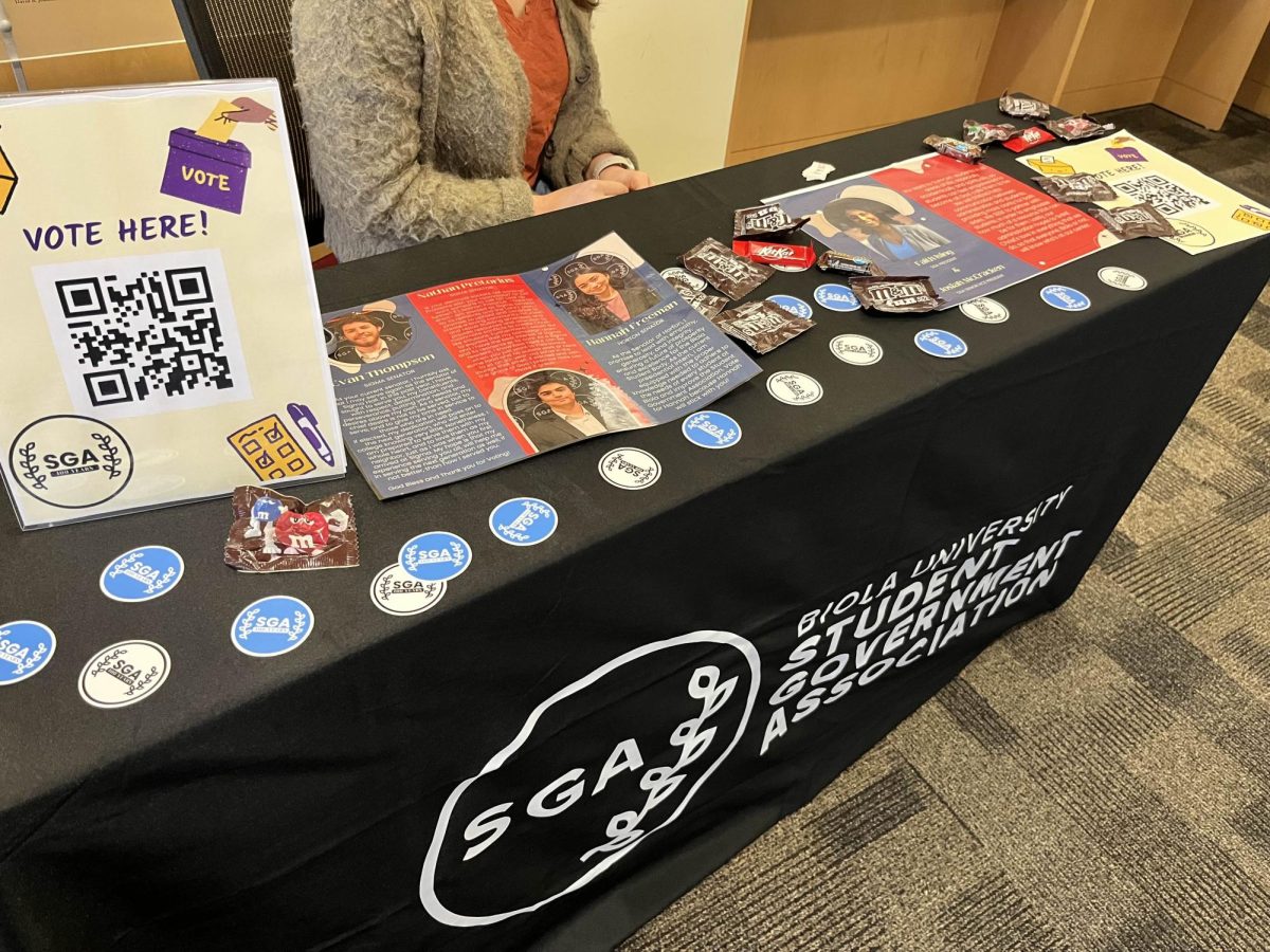 SGA voting booth in front of the library on Feb. 12, 2025