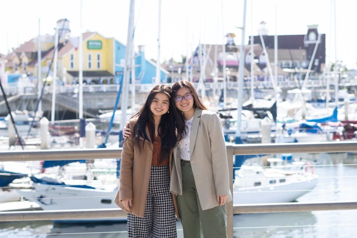 Clarissa Jocelyn (left) and Patricia Yang (right) at Long Beach for the California College Media Association (CCMA) conference.