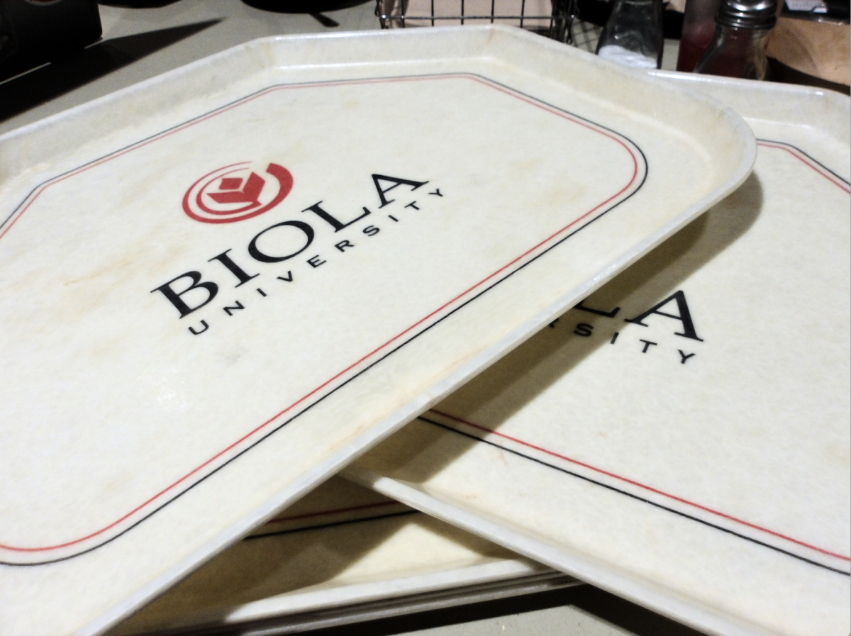 The trays available for students at Biola's Caf have received polarized opinions from students.
